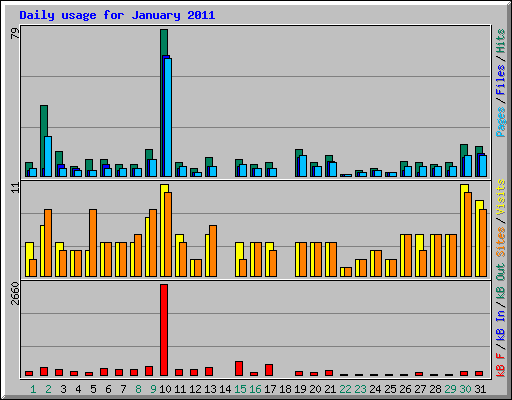 Daily usage for January 2011