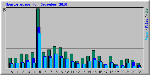 Hourly usage for December 2010