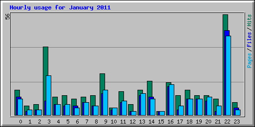 Hourly usage for January 2011
